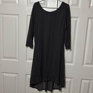 Gray 3/4 sleeve high low dress